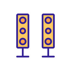 Audio column icon vector. Thin line sign. Isolated contour symbol illustration