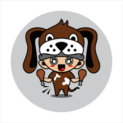 Dog mascot cute character s activity illustration
