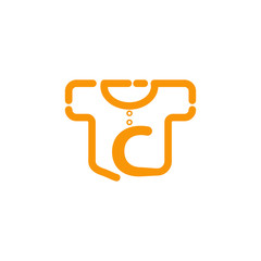 logo letter c with t shirt vector design