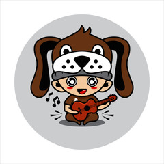 Dog mascot cute character s activity illustration
