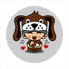 Fototapeta premium Dog mascot cute character s activity illustration