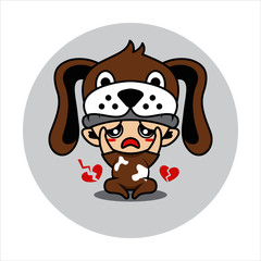 Dog mascot cute character s activity illustration