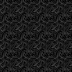 Abstract black and white vector background, seamless repeating pattern