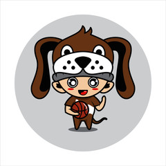 Dog mascot cute character s activity illustration