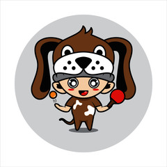 Dog mascot cute character s activity illustration