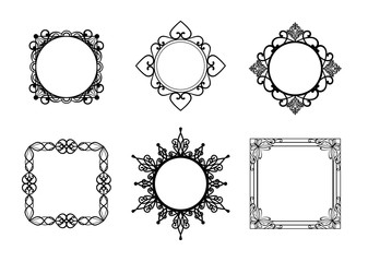 set of vintage decorative frames