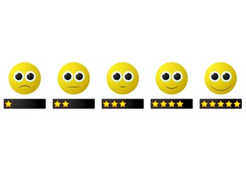 Set star and smile. Expression of their emotions.