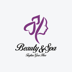 Beauty spa logo design template. Vector illustration
