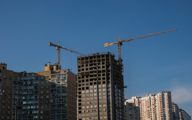 Fototapeta premium house under construction in the city