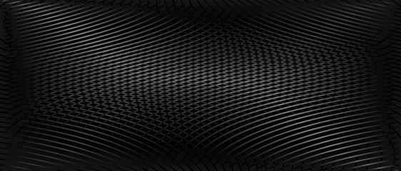 Black and white background, wave of lines