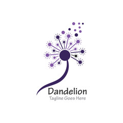 Dandelion flower logo  simple crative template vector design