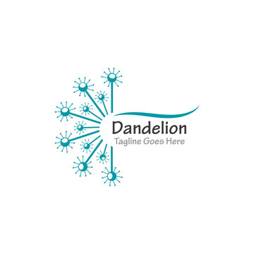 Dandelion flower logo  simple crative template vector design