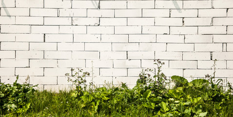 old white brick wall