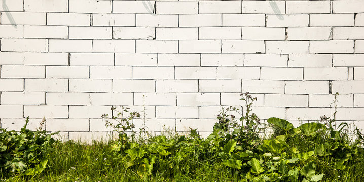 old white brick wall © monakhova_ir