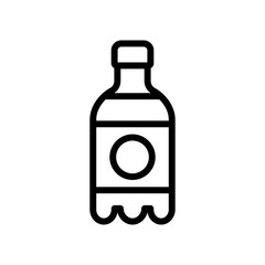 fizzy drink icon vector. Thin line sign. Isolated contour symbol illustration