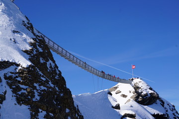 flags on top of mountain