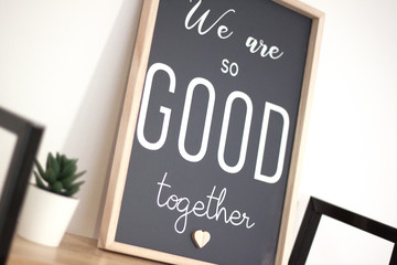 blackboard with positive message