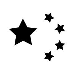 Black stars symbol of china. Vector illustration isolated on white background