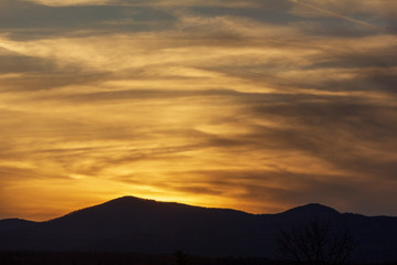 Sunset mountain view