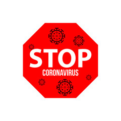 Coronavirus danger sign. 2019-NCOV or COVID-19 biohazard symbol. Vector illustration isolated on a white background