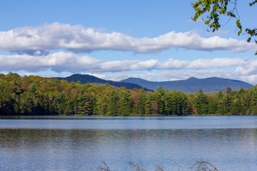 Smoky mountains with lake