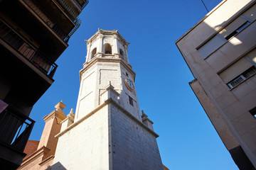 Fototapeta na wymiar Arciprestal Church Parish of St. James the Apostle at Villarreal, Spain.