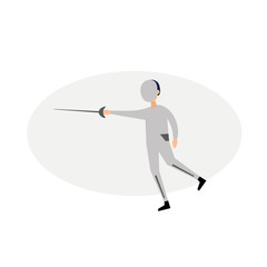Fencer character illustration. flat icon design element