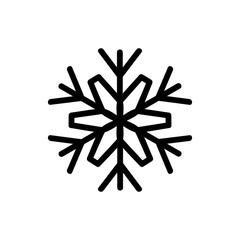 Snowflake icon vector. Thin line sign. Isolated contour symbol illustration
