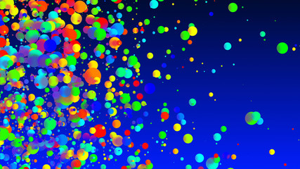 Abstract simple background with beautiful multi-colored circles or balls in flat style like paint bubbles in water. 3d render of particles, droplets of paint. Creative background with copy space. 18