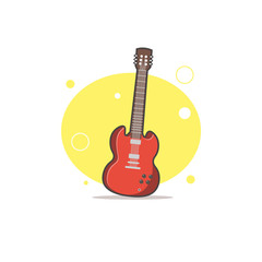 Guitar icon vector, Acoustic musical instrument colorful flat vector icon