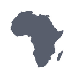 Vector illustration: Africa map, silhouette of the continent