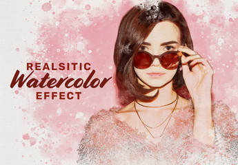 Realistic Watercolor Paint Effect Mockup