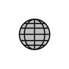 Global networking icon on white background
