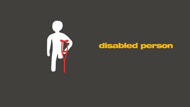  Person Without Leg Physically Disabled, Permanent Invalidity And Disability, Conceptual Animation