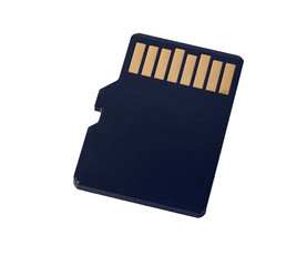 Close view of a microsd memory card back side.