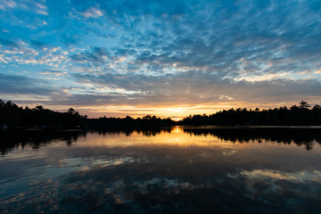 Sunset on Tee Lake in Lewiston Michigan