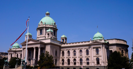 Fototapeta na wymiar The House of the National Assembly of Serbia in Belgrade