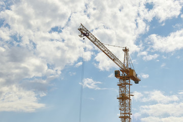 Industrial construction cranes the construction of an building