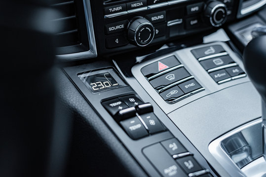 Middle console of a car