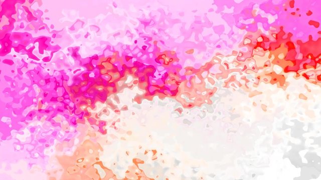 abstract animated twinkling stained background full HD seamless loop video - watercolor splotch liquid effect - color cute baby pink orange