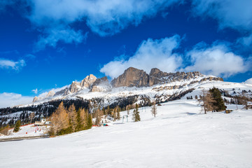 Winter landscape in Dolomites Mountains, Italy