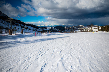 Winter landscape in Dolomites Mountains, Italy