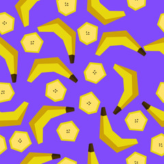 Obraz premium banana fruit pattern. vegan art vector