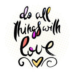 Hand lettering grunge card with textured handcrafted doodle letters in retro style