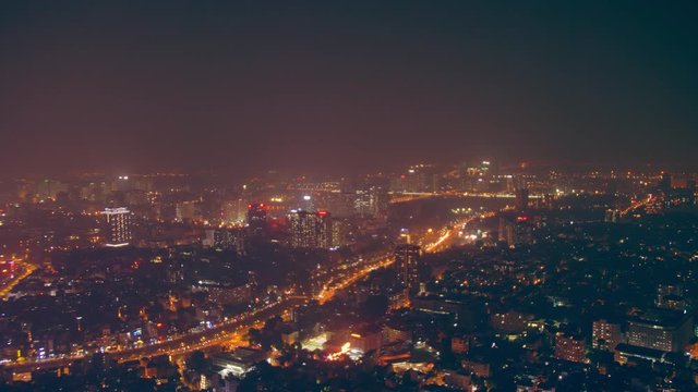 Hanoi seen from bigest building. Hanoi night landscape, Vietnam