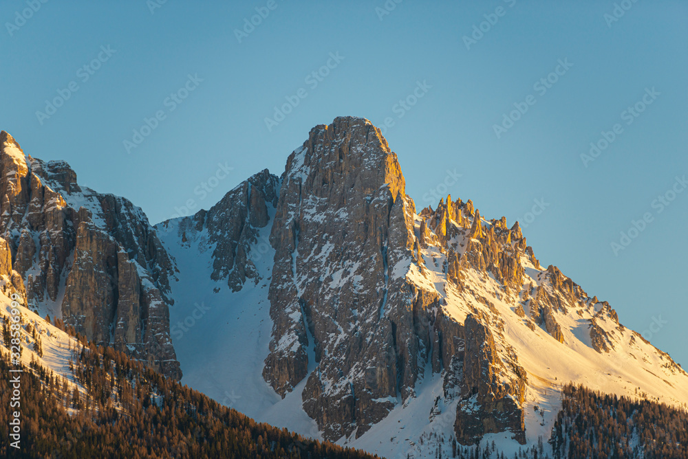 Poster Landscape in the Mountains at the sunset