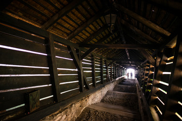 Fototapeta premium Cover wood stairs , Sighisoara, Romania