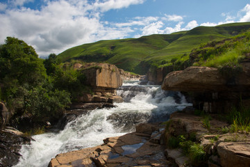Fototapeta na wymiar rapids of mnweni river, northern drakensberg mountains, kwazulu natal, south africa