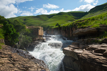 Fototapeta na wymiar rapids of mnweni river, northern drakensberg mountains, kwazulu natal, south africa