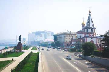 Obraz premium Beautiful summer view of Irkutsk, Russia, Siberia